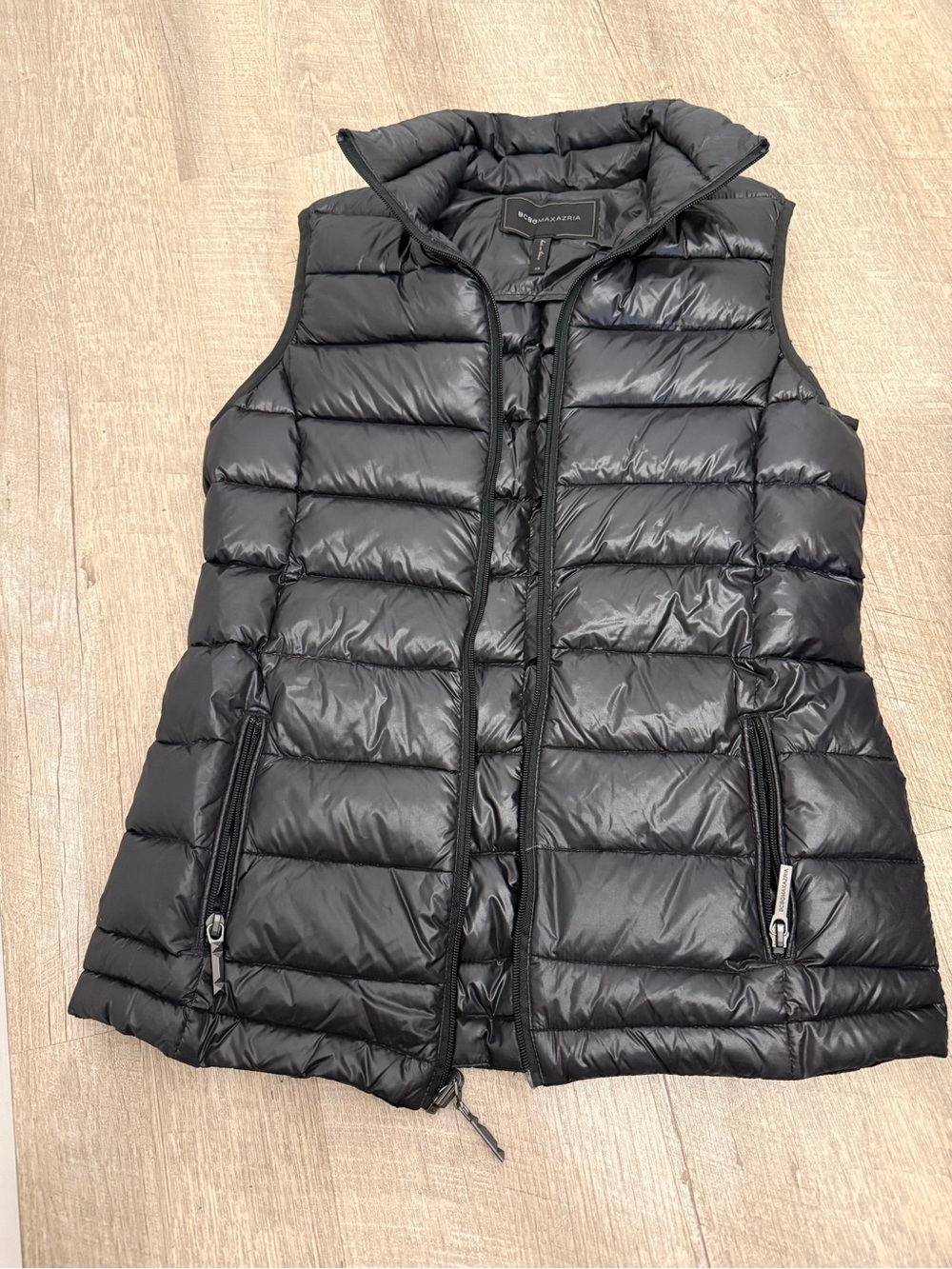 BCBGMaxAzria Black Quilted Down Puffer Vest